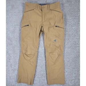 Eddie Bauer First Ascent Mens 32x28 Guide Pro Pants Tan Khaki Hiking Cargo Pants